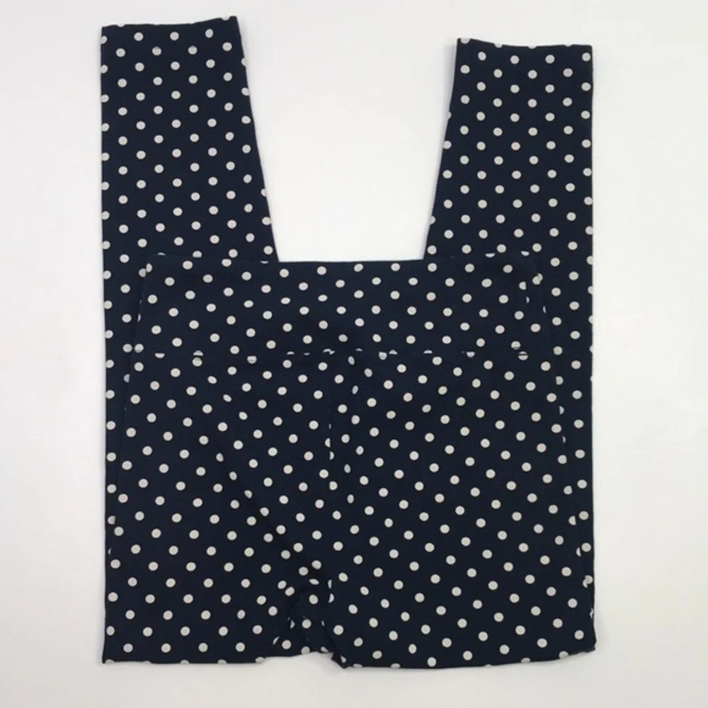 J. CREW Navy Blue & White Polka Dot women’s Leggings Sz XS
